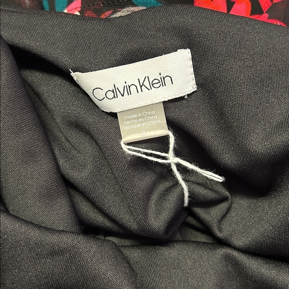 NWT! Calvin Klein Floral Flowy Maxi Dress Spaghetti Straps - size 8 - MSRP $149! - Picture 5 of 5